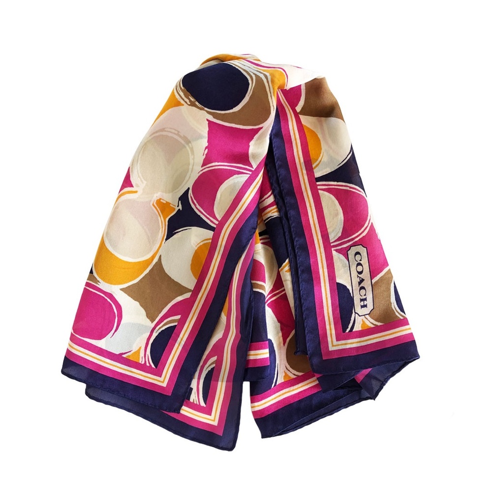 Coach Signature Logo Silk Scarf
